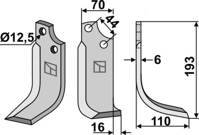 Fräsmesser 193x70mm, rechts